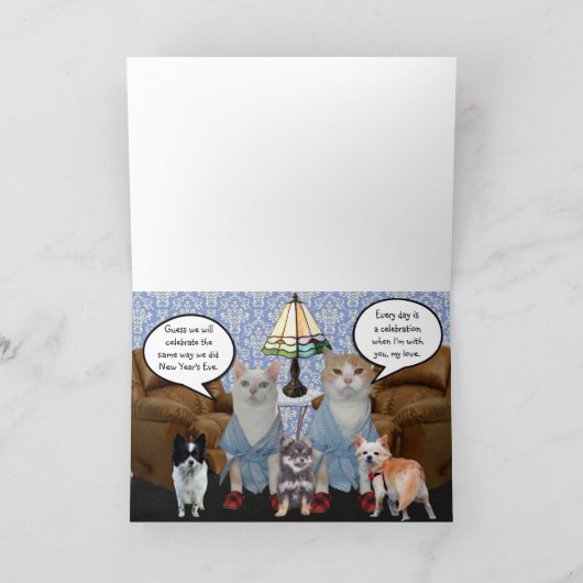 Funny Cats Valentijn Feestdagen Kaart (Binnen)