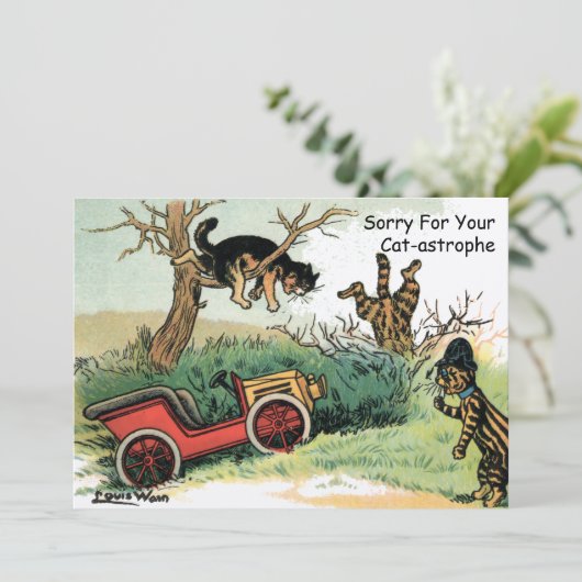 Funny Cats van Louis Wain Get Well Card Sjabloon (Staand voorkant)