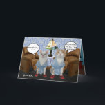 Funny Cats Verjaardag Kaart<br><div class="desc">Een humoristische verjaardagskaart met Bubba en Missy,  wat volgens mij vaak gebeurt op verjaardagen in drukke huishoudens,  en met jongens die goede providers zijn. U kunt de tekst aanpassen,  de lettertypen,  tekengroottes en lettertypekleuren wijzigen.</div>