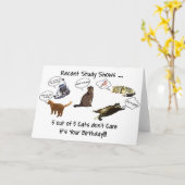 Funny Cats Verjaardag Wenskaart Kaart (Gele Bloem)