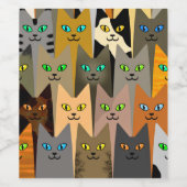 Funny cats wijn etiket (Enkel label)