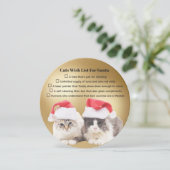Funny Cats Wish List for Santa Holiday Card Feestdagenkaart (Staand voorkant)
