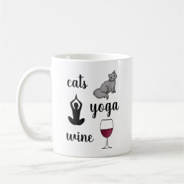 Funny Cats Yoga Wine Lover Koffiemok