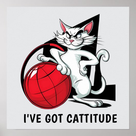 Funny Cattitude Cat Poster (Voorkant)