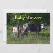 Funny Cattle Baby shower-uitnodiging Kaart (Voorkant)
