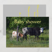 Funny Cattle Baby shower-uitnodiging Kaart (Voorkant / Achterkant)