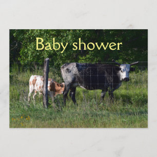 Funny Cattle Baby shower-uitnodiging Kaart