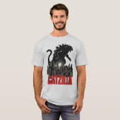 Funny Catzilla Cat Monster T-Shirt (Voorkant volledig)