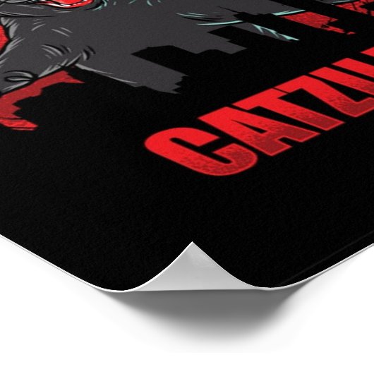 Funny Catzilla Poster (Hoek)