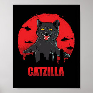 Funny Catzilla Poster