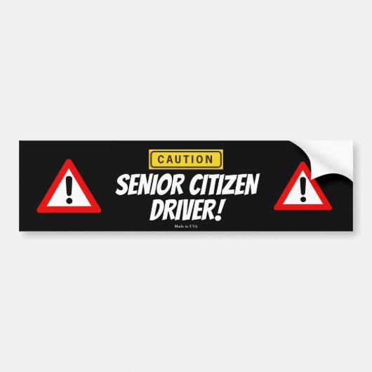 Funny Caudron Senior Citizen Driver Bumpersticker (Voorkant)