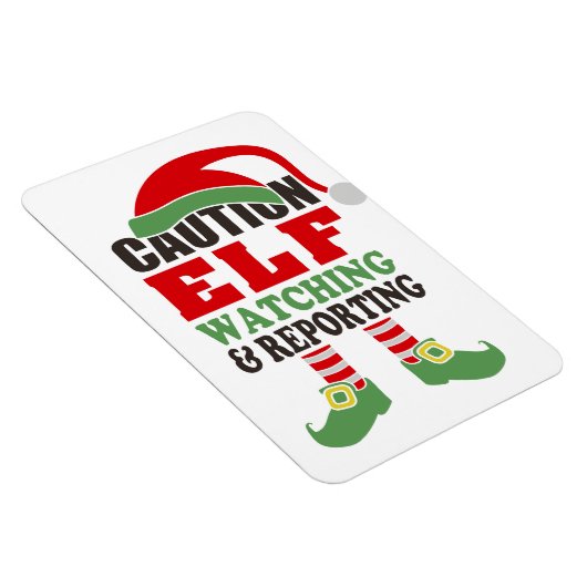 Funny Caution ELF WATCHING Kerstmis Magneet (Rechterzijde)