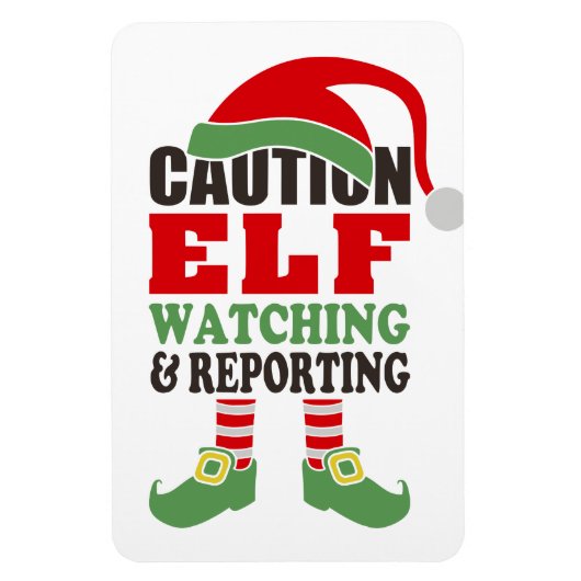 Funny Caution ELF WATCHING Kerstmis Magneet (Verticaal)