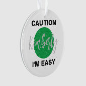 Funny Caution, ik ben makkelijk skiën en snowboard Ornament (voorkant)