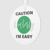 Funny Caution, ik ben makkelijk skiën en snowboard Ornament (voorkant)