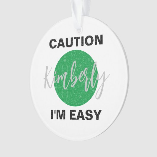 Funny Caution, ik ben makkelijk skiën en snowboard Ornament (voorkant)