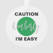 Funny Caution, ik ben makkelijk skiën en snowboard Ornament (voorkant)