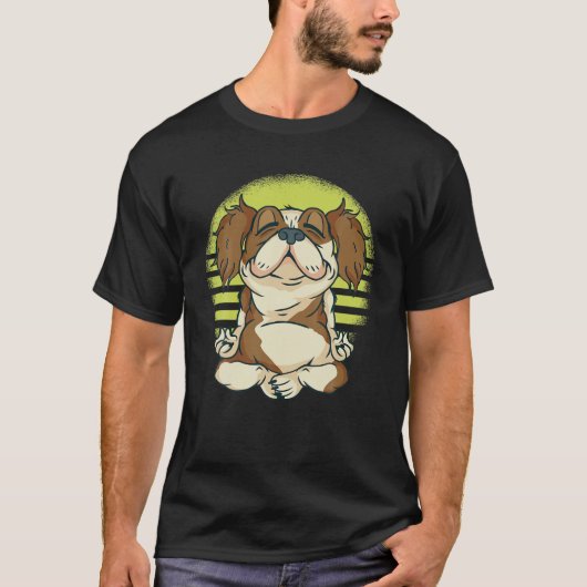 Funny Cavalier Dog Yoga Retro Funny Cavali T-shirt (Voorkant)
