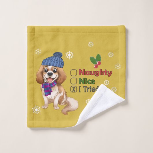 Funny Cavalier-kersthanddoeken Bad Handdoek (Wasdoekje)