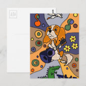 Funny Cavalier King Charles Spaniel Dog Abstract Briefkaart (Voorkant / Achterkant)