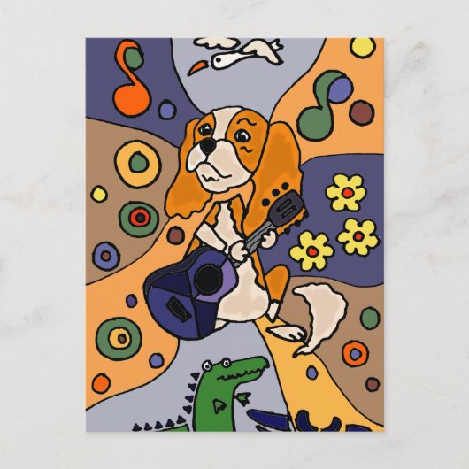 Funny Cavalier King Charles Spaniel Dog Abstract Briefkaart (Voorkant)