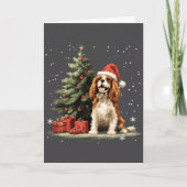 Funny Cavalier King Charles Spaniel Dog Xmas Tree  Kaart (Voorkant)