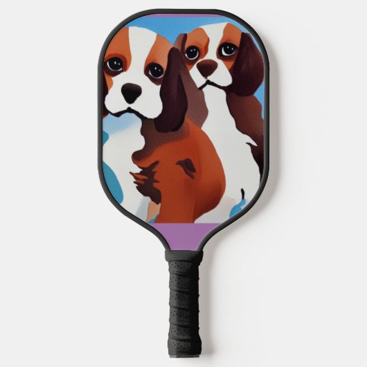 Funny Cavalier King Charles Spaniel Puppy Dogs Pickleball Paddle (Voorkant)