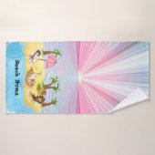 Funny Cavalier King Charles Spaniels in het strand Badhanddoek (Badhanddoek)