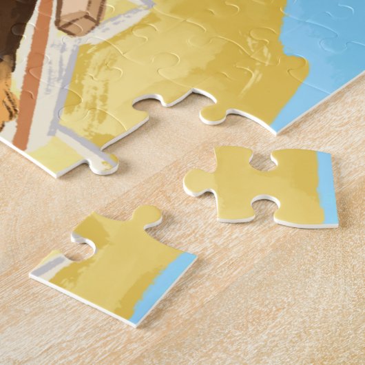 Funny Cavalier King Charles Spaniels in het strand Legpuzzel (Zijkant)