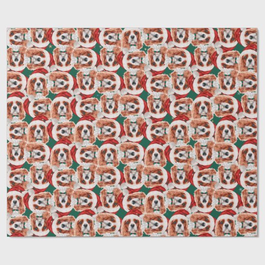 Funny Cavalier King-kerstpatroon Cadeaupapier (Vlak)