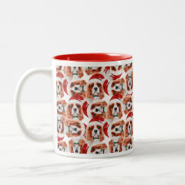 Funny Cavalier King-kerstpatroon Tweekleurige Koffiemok