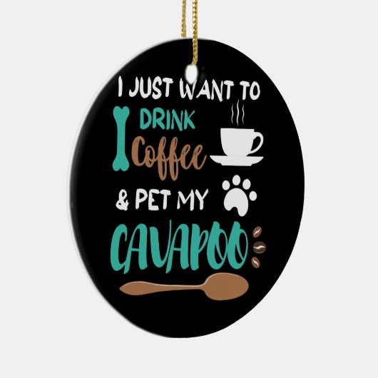 Funny Cavapoo Coffee Cool Cavapoo, eigenaar van Do Keramisch Ornament (Rechts)