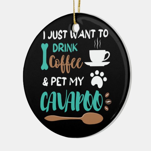 Funny Cavapoo Coffee Cool Cavapoo, eigenaar van Do Keramisch Ornament (Links)