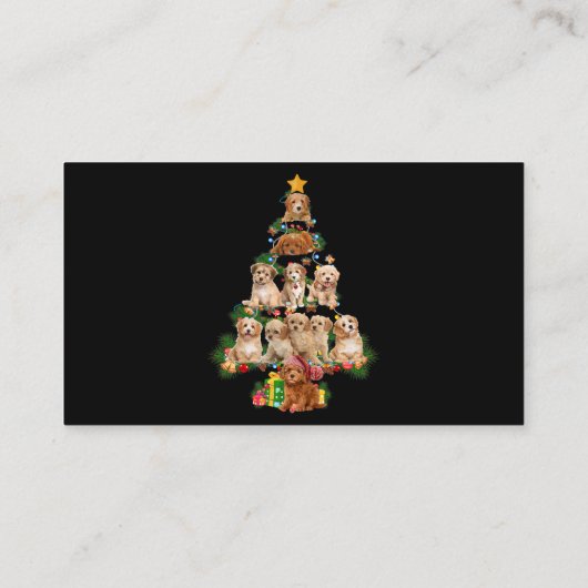 Funny Cavapoo Dog Merry kerstboom Cavapoo Lov Visitekaartje (Achterkant)