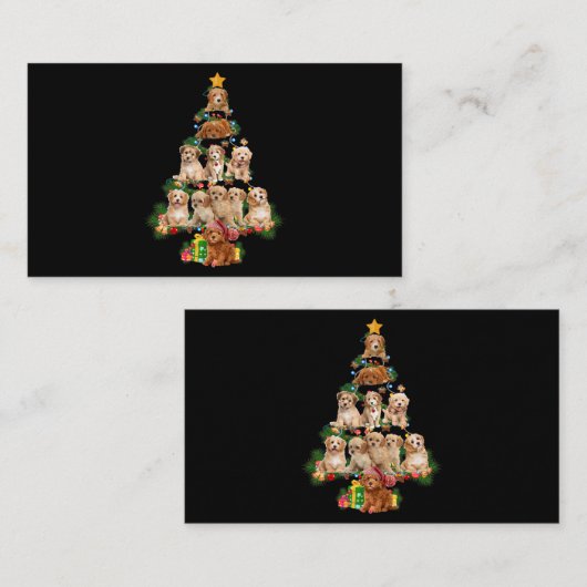 Funny Cavapoo Dog Merry kerstboom Cavapoo Lov Visitekaartje (Voorkant / Achterkant)