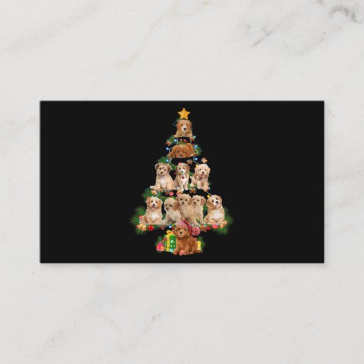 Funny Cavapoo Dog Merry kerstboom Cavapoo Lov Visitekaartje (Voorkant)