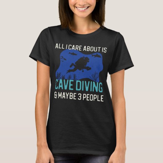 Funny Cave Diving T-shirt (Voorkant)