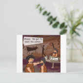 Funny Caveman Author "Meet the Author" Briefkaart (Staand voorkant)