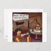 Funny Caveman Author "Meet the Author" Briefkaart (Voorkant / Achterkant)