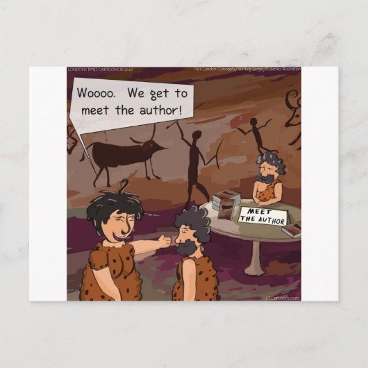 Funny Caveman Author "Meet the Author" Briefkaart (Voorkant)