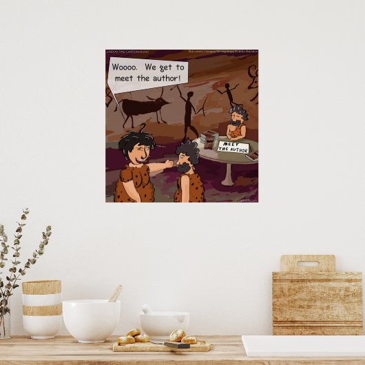 Funny Caveman Author Poster (Keuken)