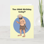 Funny Caveman Birthday Kaart (Voorkant)