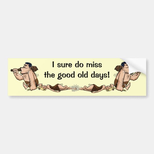 Funny Caveman Bumpersticker (Voorkant)