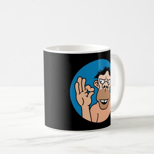 Funny Caveman Coffee Mok (Voorkant rechts)