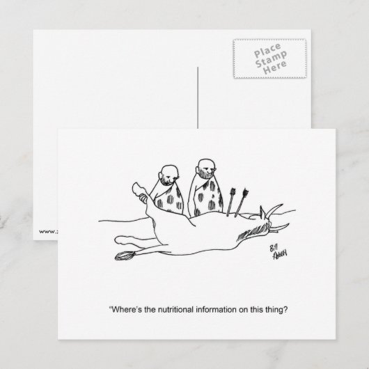 Funny Caveman Dilemma Briefkaart (Voorkant / Achterkant)