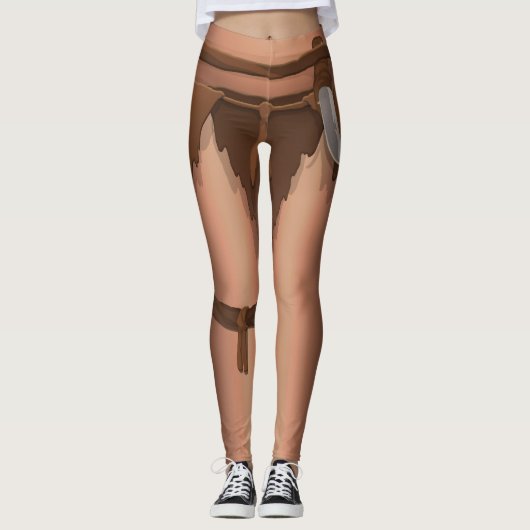 Funny Caveman Leggings Halloween Costume Pants (Voorkant)