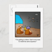 Funny Caveman News Humor Briefkaart (Voorkant / Achterkant)