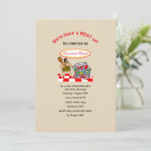 Funny Caveman Old Fashioned MEAT Up BBQ Kaart (Staand voorkant)