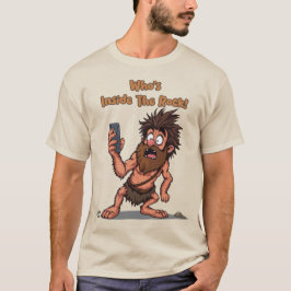 Funny Caveman – Stone Age ontmoet moderne technolo T-shirt