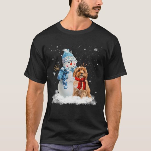 Funny Cavoodle Kerstmis Snowman Kerstmis Pajama T-shirt (Voorkant)